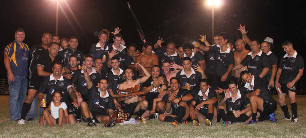 FIVE IN A ROW: The 2013 Emerald Waitangi Day champions, New Zealand, celebrate their win over the Rest of the World on Saturday night at McIndoe Park. FIVE IN A ROW: The 2013 Emerald Waitangi Day champions, New Zealand, celebrate their win over the Rest of the World on Saturday night at McIndoe Park.